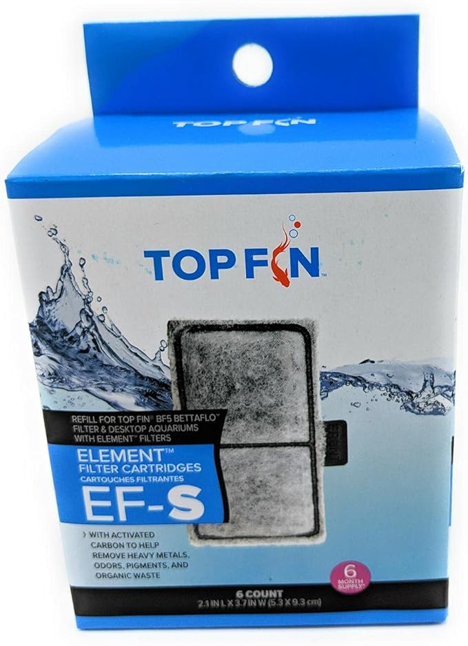 Top Fin EF-S Element Filter Cartridges (6 Count) for Fish Tank