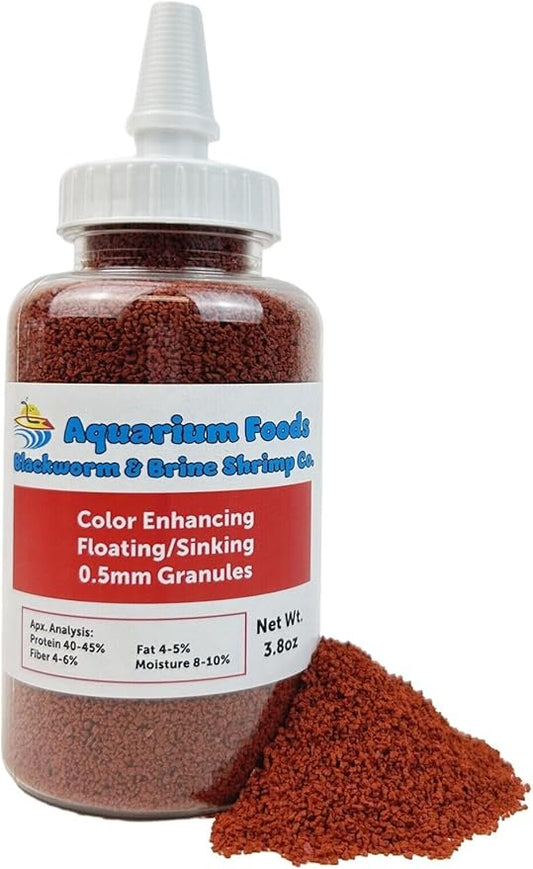 Community Fish Granules 0.5mm High Protein Floating/Sinking Color Enhancing Granules for Freshwater Fish, Marines, Baby Pond Fry…3.8oz Squeeze Bottle