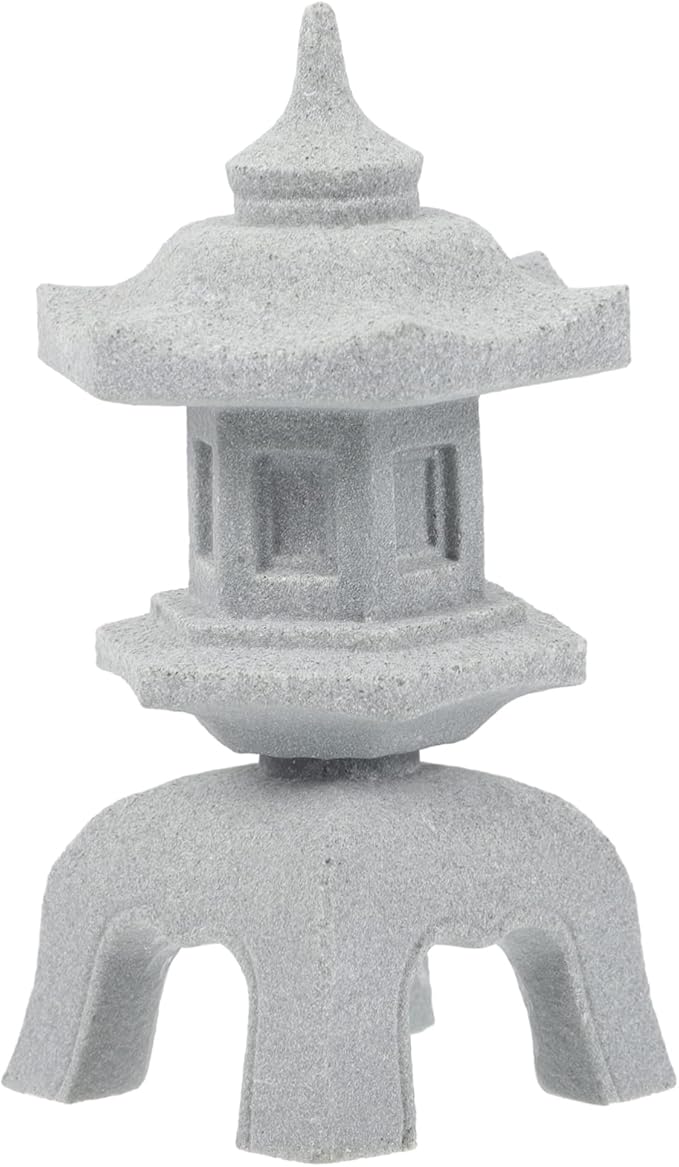Stone Lamp Shape Aquarium Ornament 3.62X1.96X1.85In Fish Tank Decoration Micro Landscape Decor for Bonsai Garden and Aquatic Pets