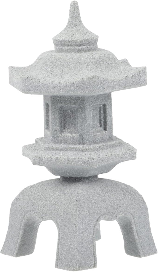 Stone Lamp Shape Aquarium Ornament 3.62X1.96X1.85In Fish Tank Decoration Micro Landscape Decor for Bonsai Garden and Aquatic Pets