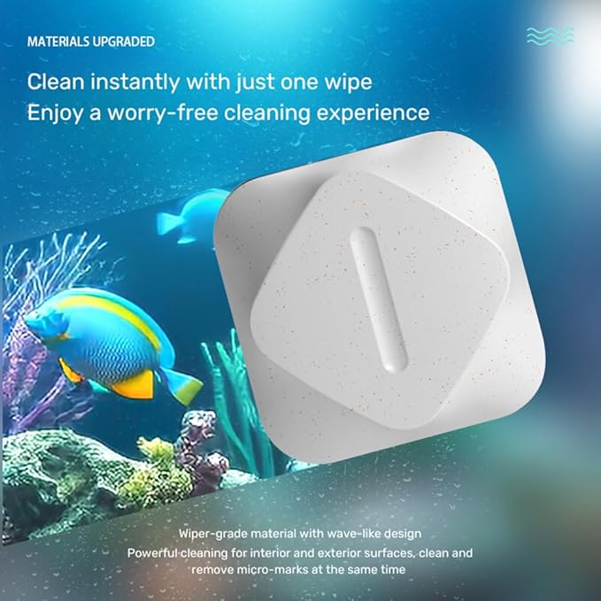 Magnetic Fish Tank 2-in-1 Clean Brush & Feeding Ring Eco Care Kit Aquarium Dirt Remover for Small Glass