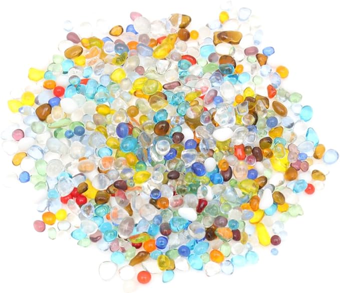 1pack Colorful Glass Sand Decorative Stones for Fish Tank Aquarium Landscape Layout Gravel Safe for Fresh and for Aquatic Decor and Styling