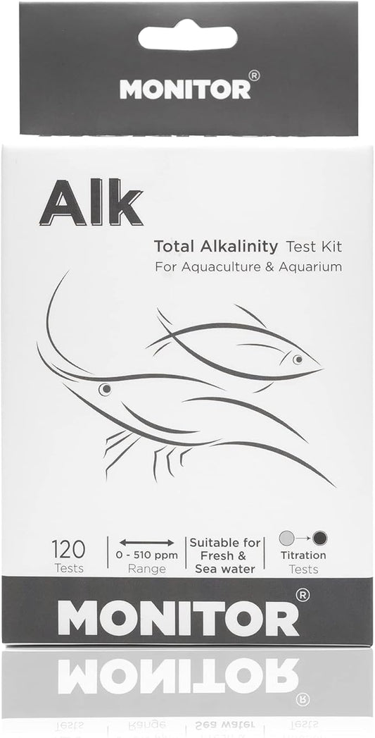 Monitor Alkalinity Test KIT (120 Tests) - Monitor Aquarium and aquaculture Water Quality
