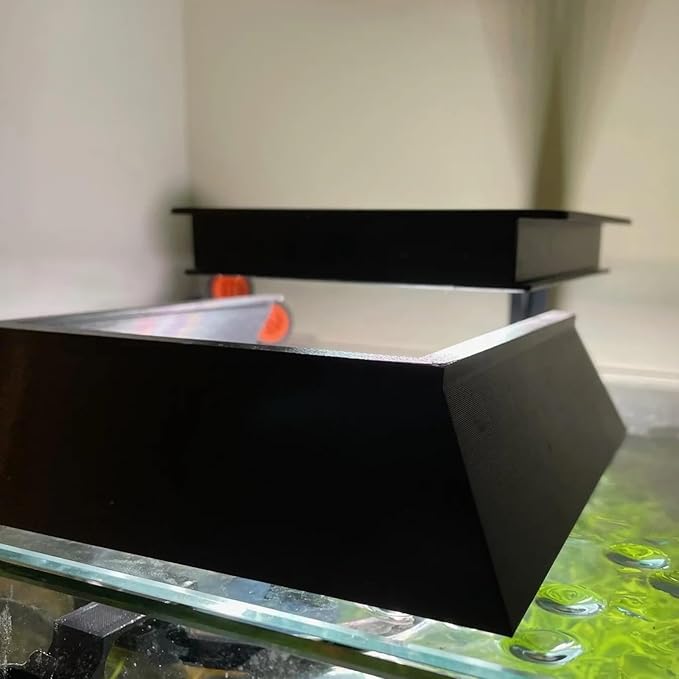 Aquarium Light Shield - Anti-Glare Cover Compatible with Fluval Nano Plant LED Light, Clip-On Shroud for Light Spill Reduction (Black)