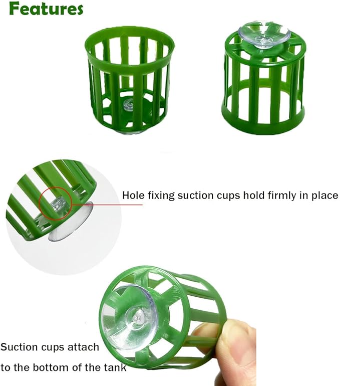 24 Set Anti-Floating Aquarium Plant Rings, Aquatic Plants Fixed Rings with Suction, Aquarium Landscape Plastic Plant Fixing Aquarium Plant Weights Pot Fish Tank Accessories