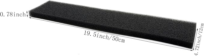 ALEGI Aquarium Filter Sponge Pad 30PPI / 40PPI / 60PPI Bio Sponge Filter Media Cut-to-Size Foam for Fish Tank, Pond Filter (19.5" x 4.72" x 0.78" - 40ppi)