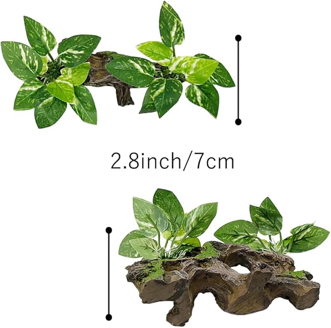 Fish Tank Decorations Aquarium Decor Ornaments Betta Silk Leaf pad Hammock Artifical Driftwood Cave Goldfish Bowl Accessories (Type-H)