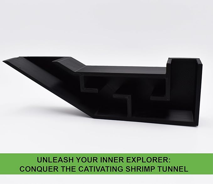 Aquarium Shrimp Party Tunnel, Includes Exquisite VIP Room and Two Entrances, Tunnel Cave for Shrimplets to Rest and Hide, Decor Hideaway Tunnel Made from Canada (Black)