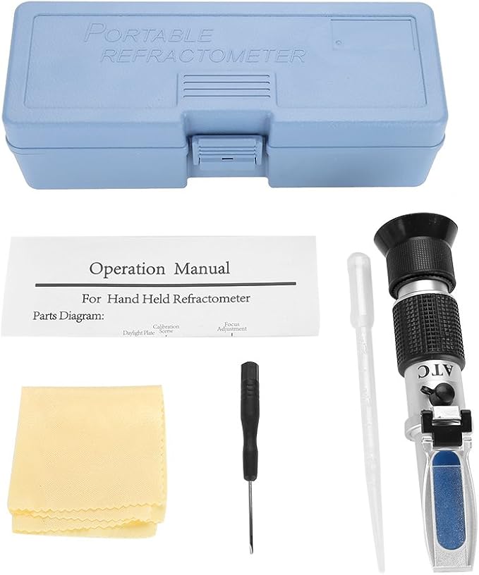 AUNMAS Refractometer Salinometer, Seawater Salinity Meter Aquarium Optics Refractometers Temperature ATC Digital 0-10% Aquarium Sea Water Pool Marine Fishkeeping Hydrometer Measurement