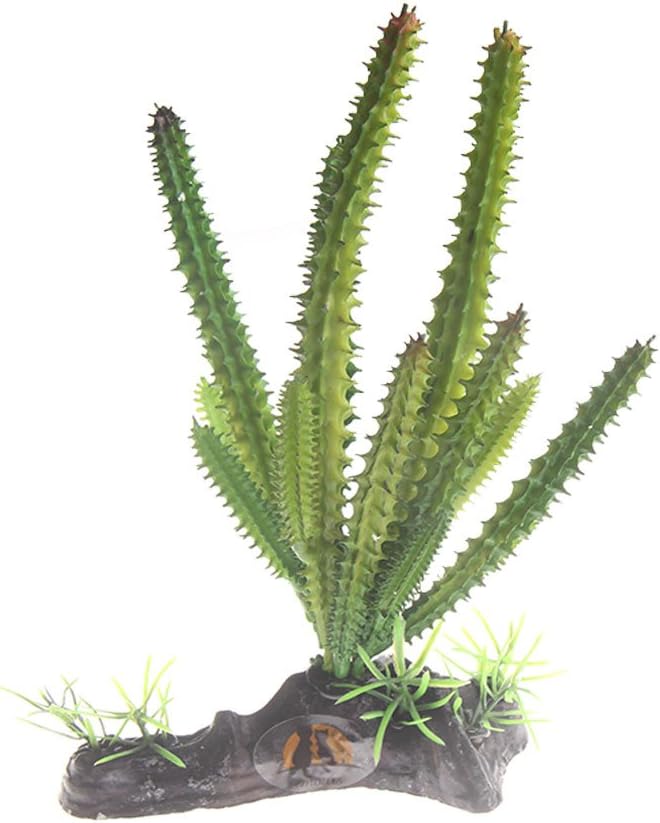 emours Cactus Plastic Plant Aquarium Ornament Fish Tank Desert Reptile Decoration