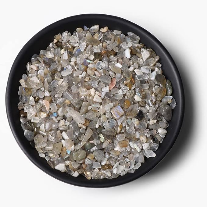 3-5MM Natural Stone Gravel Quartzs Agat Jaspers Chips Minerals Tumbled Specimen Stone Home Aquarium Decoration,NO.9 Labradorite,20g
