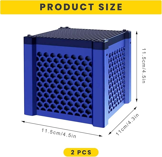 2pcs Cubic Water Trough Filter for Honeycomb Charcoal Activated Carbon Media, Suitable for Fish Tanks, Ponds, Livestock Tanks & Aquarium Purifiers