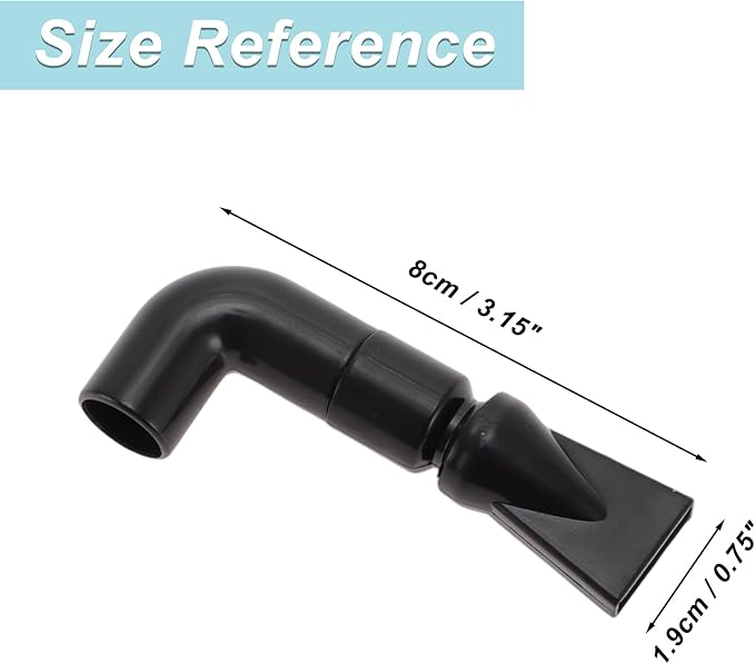 Aquarium Nozzle, Aquarium Pump Duckbill Nozzle, Plastic Fish Tank Duckbill Tube for Aquarium, 0.59" OD Water Inlet, Black