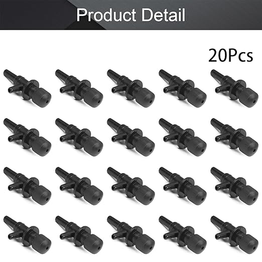 MroMax Aquarium 2 Way Air Line Plastic Regulator Connector for Fish Tank Pump 4mm/0.16", Black 20 Pcs