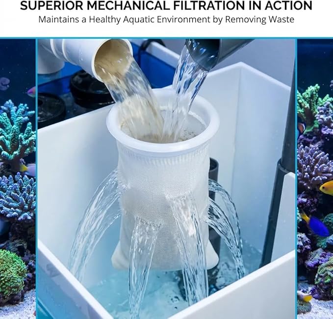 【12 Pack 4 Inch Ring Filter Socks 200 Micron】 10.24" Short Aquarium Felt Filter Bags, Aquarium Filter Sock for Saltwater Aquarium, 4 Inch Filter Sock Replacement for Eshopps & for Aqueon Fish Tanks
