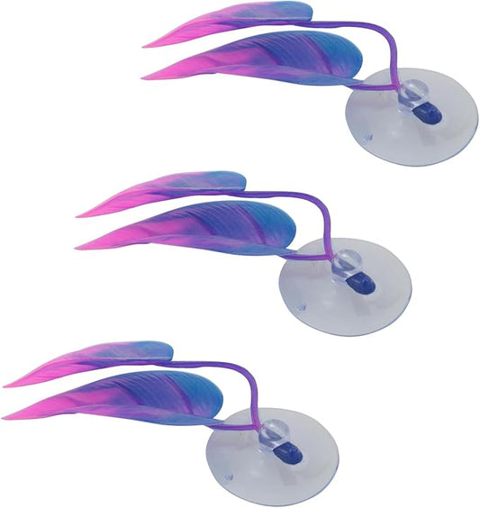ZCZQC 3PCS Artificial Simulated Fighting Leaf Purple Pink Aquarium Pet Supplies Fish Tank Aquascape Decorative Resting Spawning Breeding Bed Plant Mat