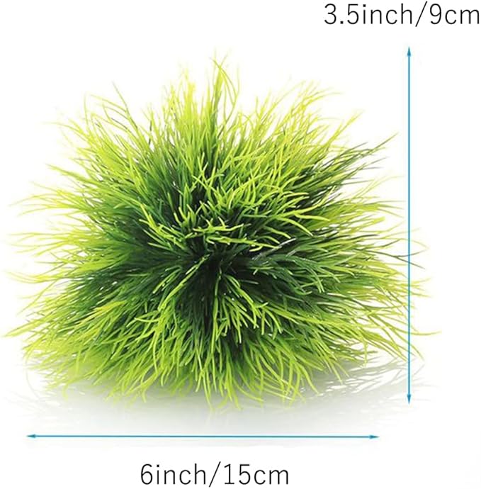Aquarium Plants Fish Tank Decorations 2pcs Small Size/3.5inch Ornament Plastic Artificial Plant Goldfish Waterscape Fish Hides Mini Grass Set (2pcs/Green)