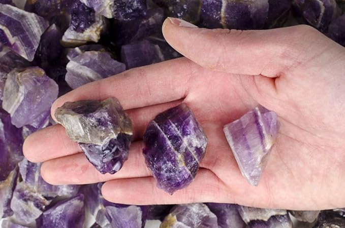 Fantasia Materials: 5 lbs Banded Chevron Amethyst Rough Stones from India