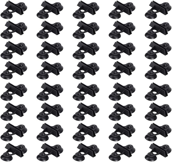 40PCS PVC Aquarium Fish Suction Cup Separating Board Divider Support (Black)