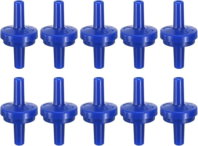M METERXITY 10-Pack Aquarium Air Check Valve, Plastic One Way Non-Return Valves Air Valve Air Tubing Accessories Air Pump Accessories for 3/16" Airline Tubing Fish Tank [Blue]