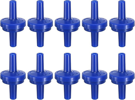 M METERXITY 10-Pack Aquarium Air Check Valve, Plastic One Way Non-Return Valves Air Valve Air Tubing Accessories Air Pump Accessories for 3/16" Airline Tubing Fish Tank [Blue]