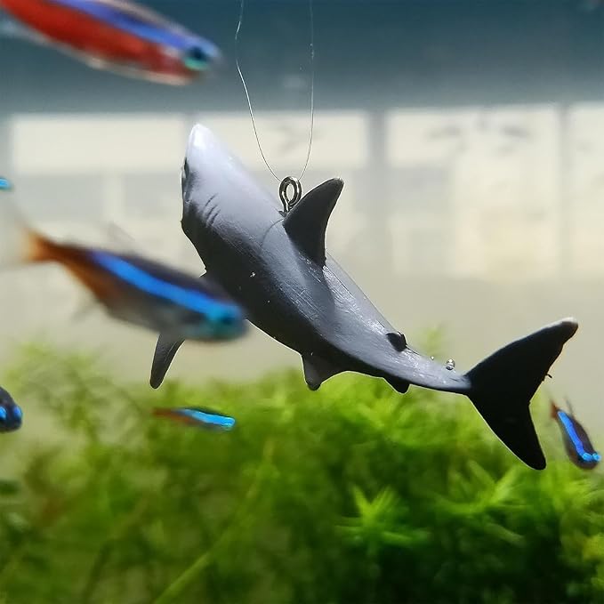 1 Pc Floating Shark Ornament - Adjustable Aquarium Shark Animal Decor, Aquarium Floating Shark Ornaments Thematic Ornaments Suitable for Aquarium All Shark Pool Décor | Kinds of Fish Tank and Home