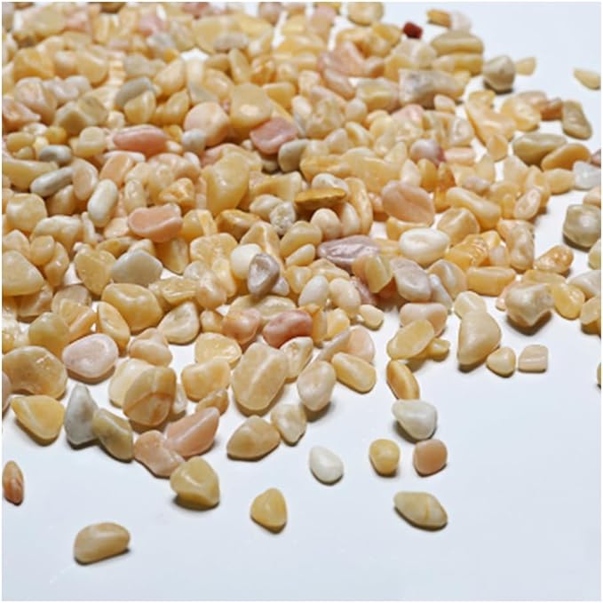 30g Crushed Stone Mini Crystal Chips Decorative Pebbles Gravel Irregular Gemstones Filling Gravel for Water Fountain Sand Landscape Fish Tank Garden (Camel(3-6mm))