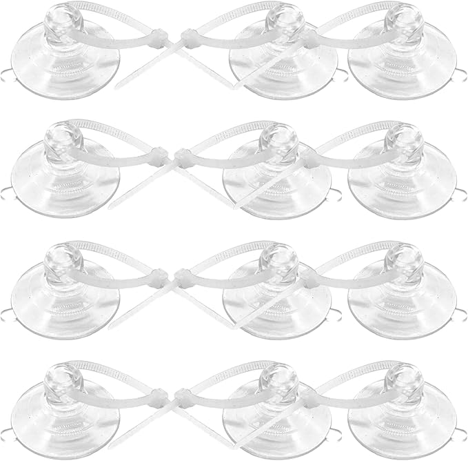 Aquarium Suction Cups, Heavy Duty Aquarium Suction Cups with Adjustable Cable Ties, Dia.1.2"/1.8" Optional (1.8")