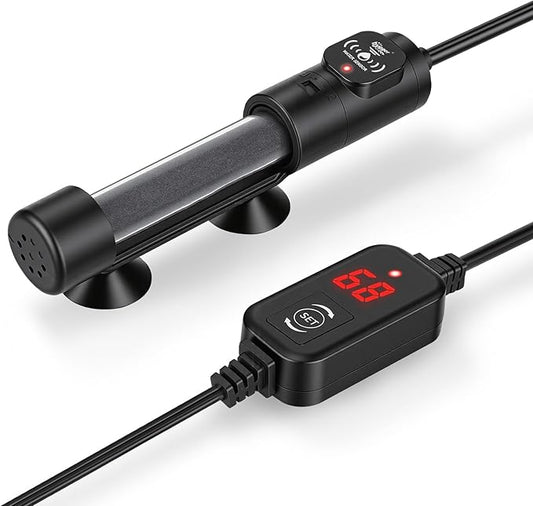 hygger 100W Submersible Aquarium Heater with Digital Temperature Controller, Mini Fish Tank Heater for 10–20 Gallon Tanks, Overheat & Out-of-Water Protection, Freshwater & Saltwater