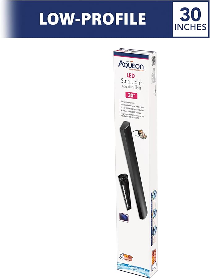 Aqueon LED Fish Tank Aquarium Strip Light Fixture, 30 Inch