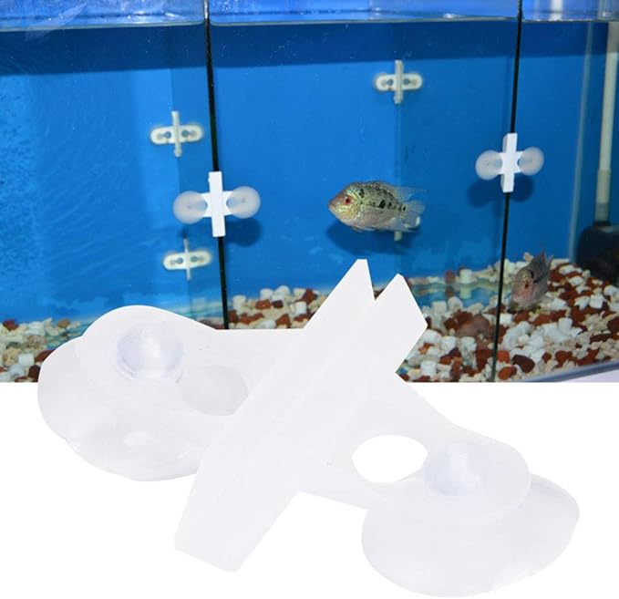 40PCS Aquarium Separation Clip, Fish Aquarium Suction Cup Separating Board Divider Support Clip Aquarium Divider(whtie)