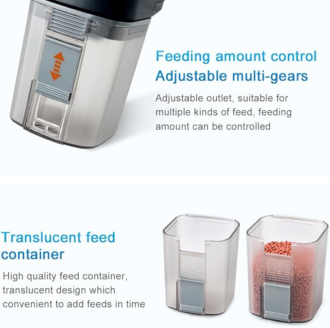 L88 Automatic Aquarium Feeder Fish Feeder Next-Generation, WiFi-Enabled, Smartphone-Controlled, Remote Fish feedingProgrammable APP Control and USB Power Supply, Compatible with Amazon Alexa