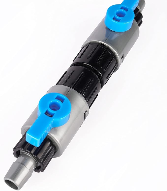 LANDEN Double Tab Connector for Aquarium, Canister Filter Hose Connector, Fish Tank Water Flow Control, Quick Release Valve, (1/2"(12/12mm))