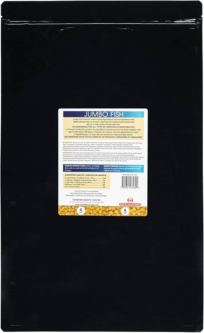 Northfin Fish Food Jumbo Formula Slow Sinking Pellets (6mm 2.5kg)