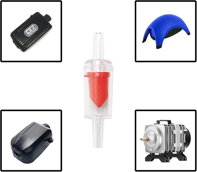 30PCS Red One Way Check Valves Aquarium Air Pump Accessories Kit Airline Tubing with Air Stones Check Valves Suction Cups and Connectors