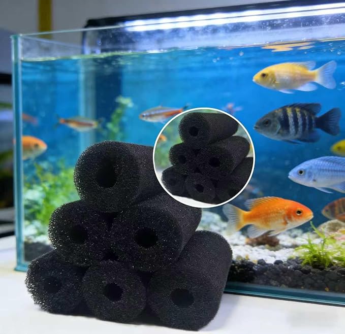 5.9″ Big Prefilter Sponge Foam Replacement Filtration Kit for Pond Aquarium Fish Tank (Black,Compressed)