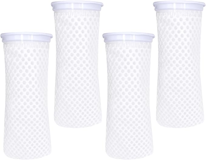 4 Pcs 4Inch Ring Honeycomb Filter Socks 150 Micron, Aquarium Filter Sock 3D Honeycomb Design, Aquarium Felt Filter Bags for Freshwater Saltwater Aquarium, Fits Eshopps and Aqueon, 9.5Inch Long