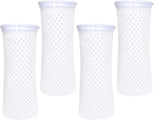 4 Pcs 4Inch Ring Honeycomb Filter Socks 150 Micron, Aquarium Filter Sock 3D Honeycomb Design, Aquarium Felt Filter Bags for Freshwater Saltwater Aquarium, Fits Eshopps and Aqueon, 9.5Inch Long