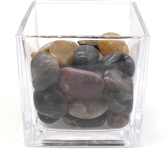 Rocks for Plants. Mixed Colors Decorative Polished Pebbles. 1 to 2 Inch – 10 lbs for Plants, Garden, Landscaping, Succulents, pots (MD (1 to 2 Inch), Mixed Color - Polished, 10)