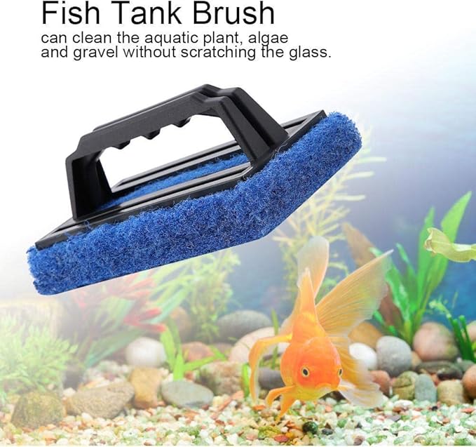 Yosoo Aquarium Fish Cleaning Brush, Glass Scraper Cleaner, Aquarium Cleaning Tool, Hand-held Plastic Bathroom Tile Surfaces Household Kitchen
