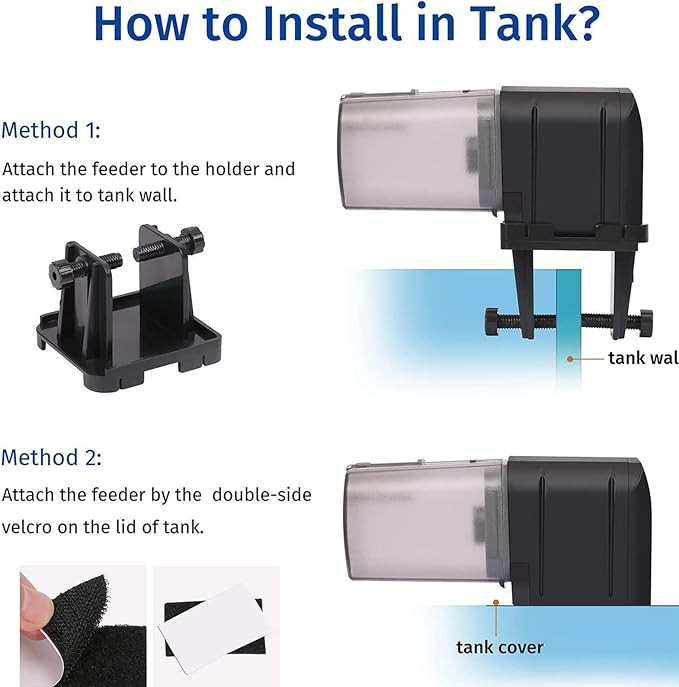 Automatic Fish Feeder, Aquarium Electric Auto Fish Feeder,Moisture-Proof Fish Tank Pond Feeder Fish Food Dispenser with LCD Display Digital Timer for Vacation Weekend Holiday