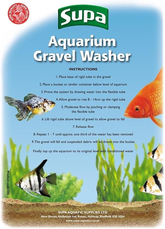 Supa Aquarium Gravel Washer, Separates and Removes Aquarium/Fish Tank Debris, Made in The UK