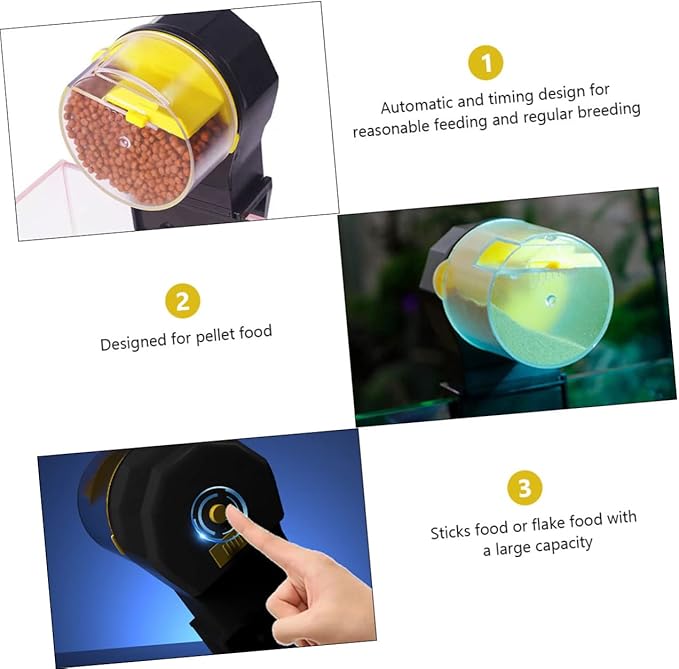 1set Automatic Fish Feeder with Timer for Aquariums Easy to Use and Convenient Fish Food Dispenser for