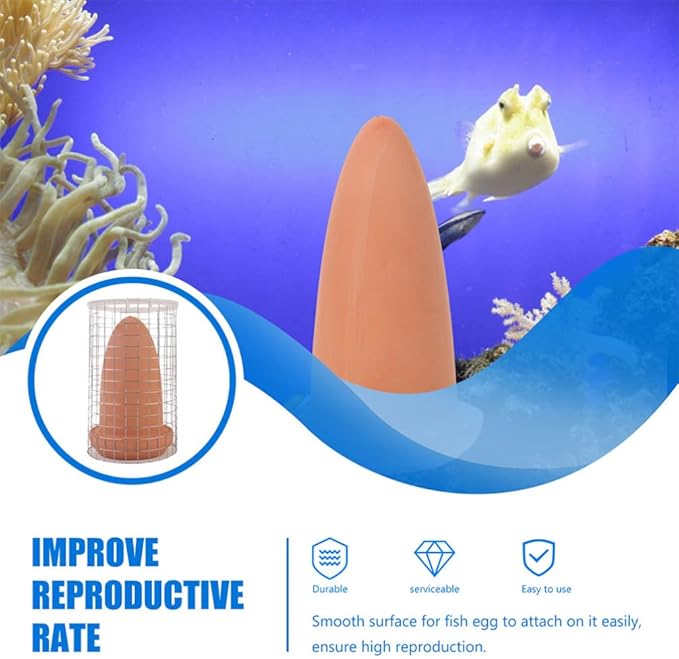 Fish Fish Breeding Cone Spawning Slates Ceramic Discus Angel Reeding Cones Cave Bucket with Isolate Net for Aquarium Landscape Tank Breeding Cage
