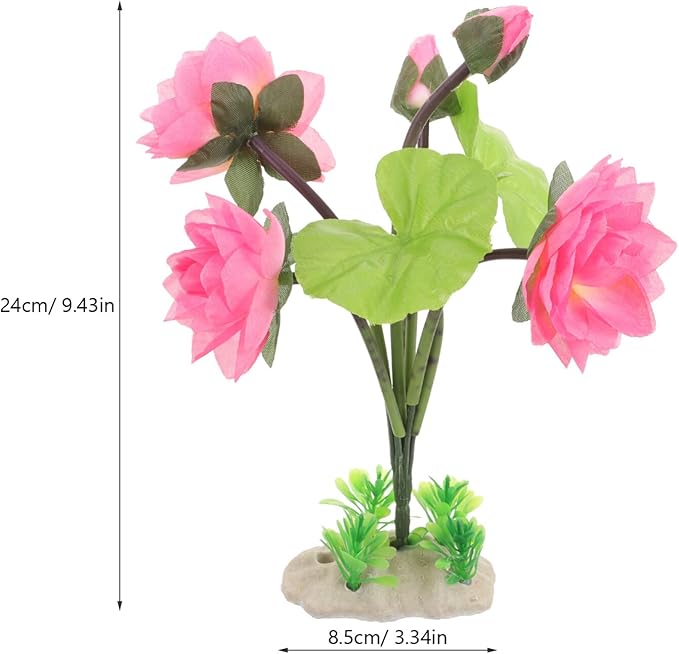 Milisten Artificial Lotus Flower Decoration for Fish Tank Realistic Faux Water Lily Ornament for Aquariums Elegant Aquarium Plant Accessory for Home and Office Decor