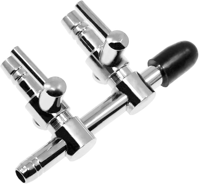 2-Way Aquarium Air Flow Control Lever Valve Distributor Accessories Set with Check Valve, T & Straight Connector and Suction Cups