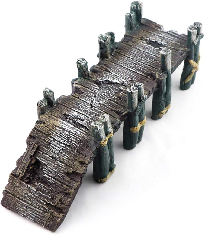 AQUA KT Aquarium Single-Plank Arch Bridge Drawbridge Rock for Cichlid Guppy Betta Glofish Fish Tank Landscape Decoration