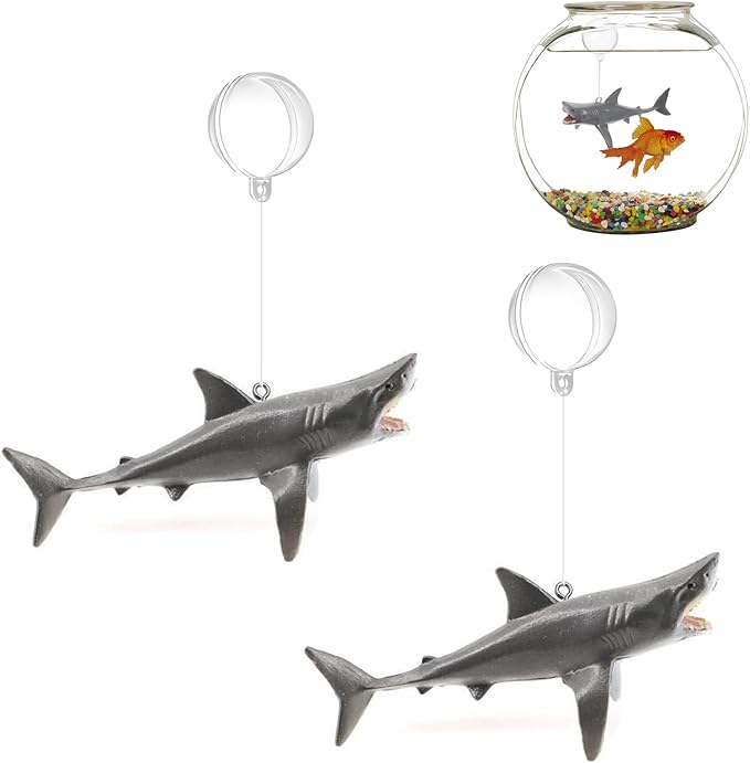 2 PCS Fish Tank Shark Decoration Cute Sharks Aquarium Floating Decor Sharks Floating Fish Tank Accessories Decorations for Home Office