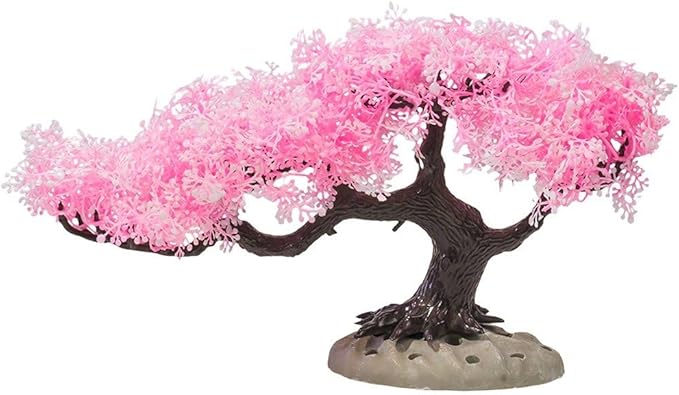 Sanfly Artificial Aquarium Plants, Fake Aquarium Aquatic Plant Cherry Blossom Aquarium Fish Tank Simulation Aquatic Aquarium Tank Accessories