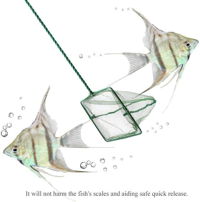 Yosoo Portable Green Nylon Fishing Dip Net Twisted Grip Fishing Landing Nets Floating Objects Clean Tools for Fishbowl Aquarium (6 inch)